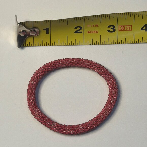 Sashka Bracelet Handmade Boho Chic Crochet Beaded Roll-On Old Staying Display - Picture 3 of 3